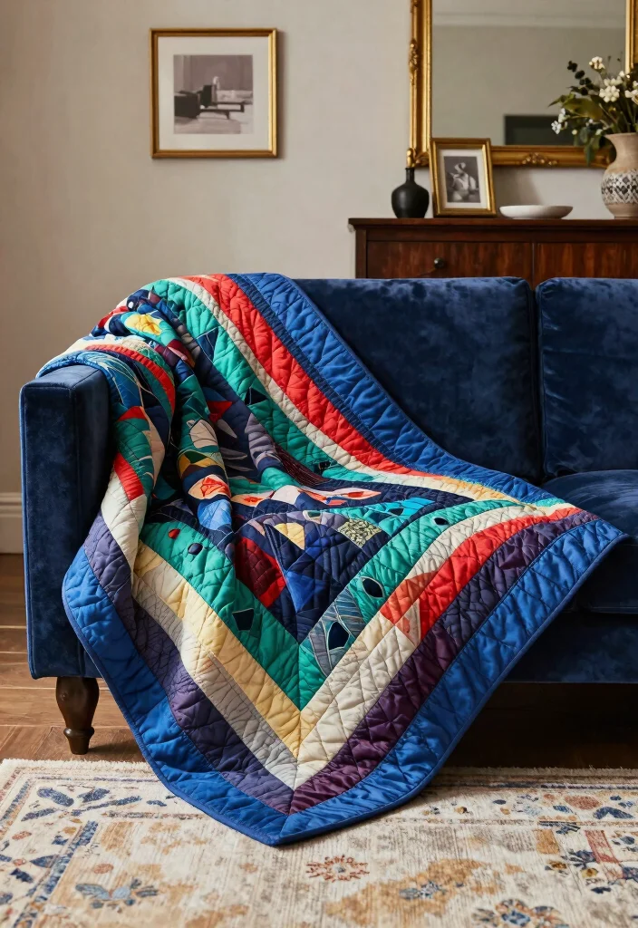 14 Rail Fence Quilt Ideas With Rustic Pattern Charm 7 14 Rail Fence Quilt Ideas With Rustic Pattern Charm - 7. Bold Jewel Tones for Dramatic Effect 1