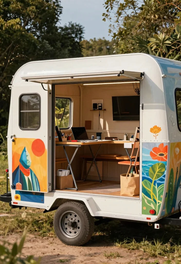 15 Art Shed Ideas for Eco-Friendly Backyard Studios 12 15 Art Shed Ideas for Eco-Friendly Backyard Studios - 12. Mobile Art Shed on Wheels 1