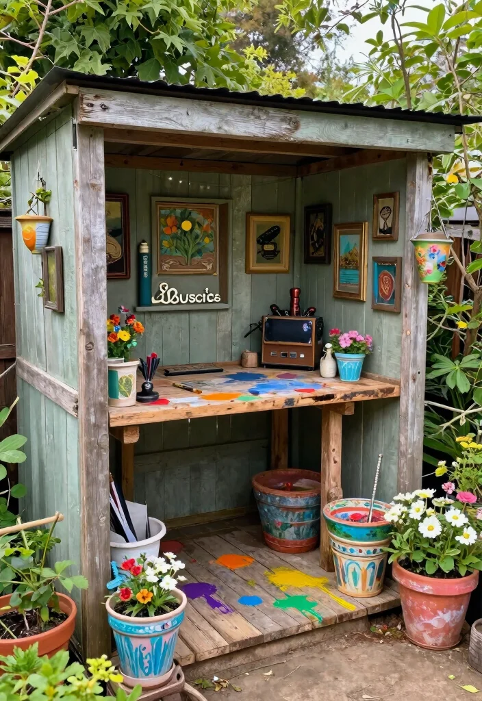 15 Art Shed Ideas for Eco-Friendly Backyard Studios 2 15 Art Shed Ideas for Eco-Friendly Backyard Studios - 2. Upcycled Garden Shed 1