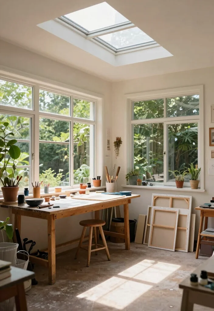 15 Art Shed Ideas for Eco-Friendly Backyard Studios 6 15 Art Shed Ideas for Eco-Friendly Backyard Studios - 6. Artist's Workshop with Natural Light 1