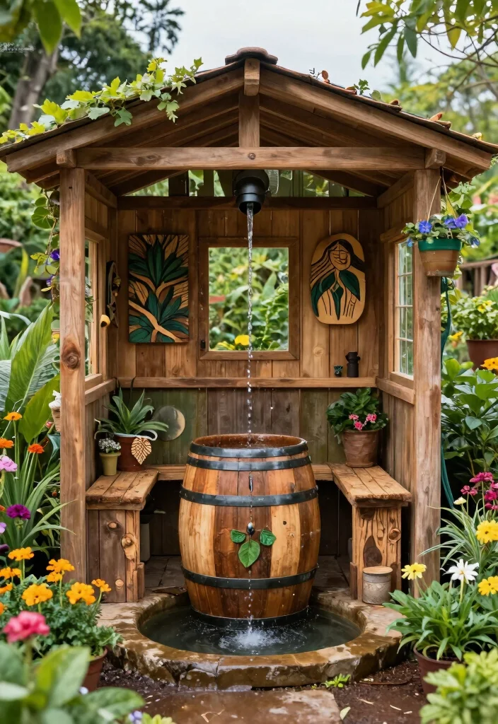 15 Art Shed Ideas for Eco-Friendly Backyard Studios 9 15 Art Shed Ideas for Eco-Friendly Backyard Studios - 9. Eco-Art Shed with Rainwater Harvesting 1