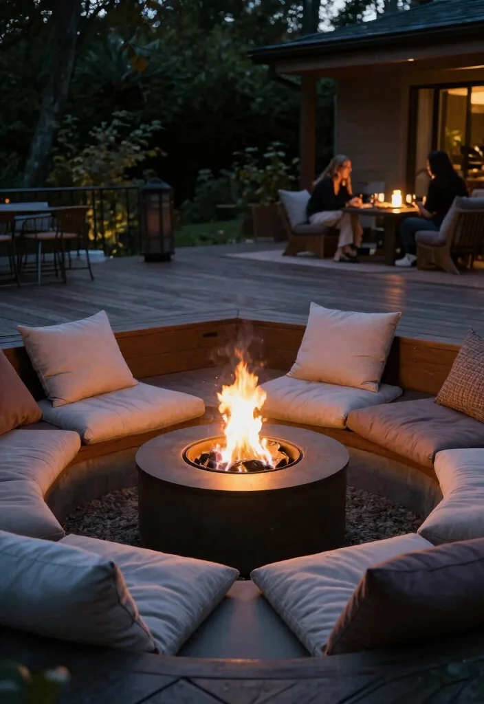 15 Deck Fire Pit Ideas That Feel Warm & Welcoming - 11. Sunken Fire Pit 1