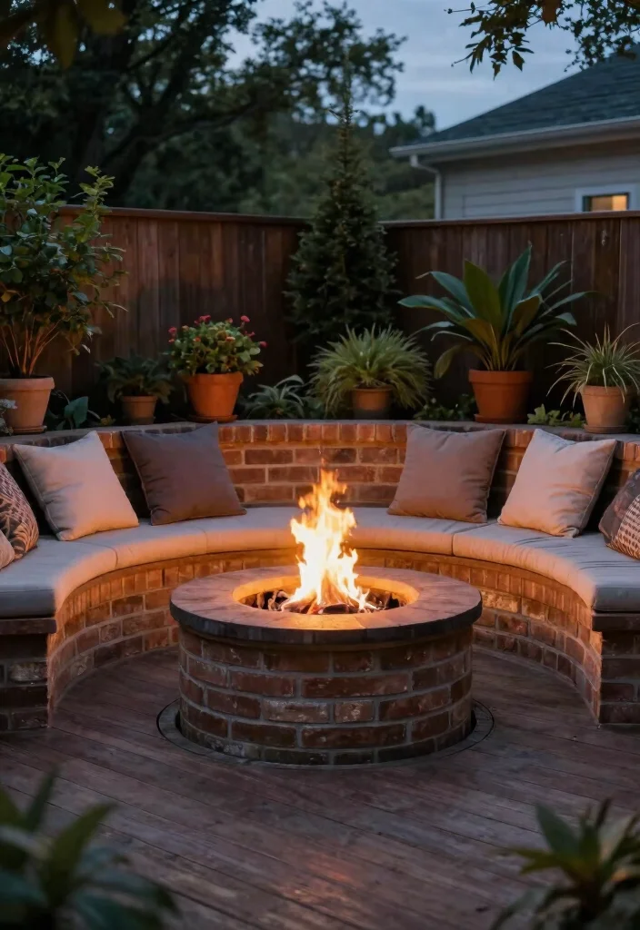 15 Deck Fire Pit Ideas That Feel Warm & Welcoming - 4. Built-in Fire Pit Nook 1