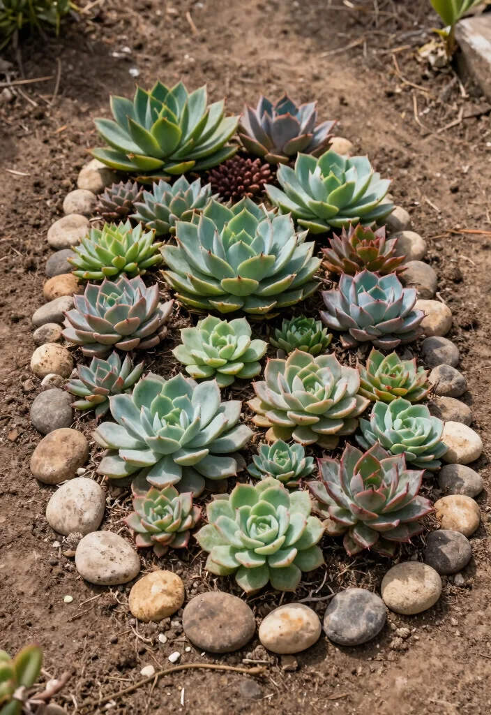 15 Dirt Backyard Ideas That Look Surprisingly Stylish - 11. Earthy Succulent Arrangements 1