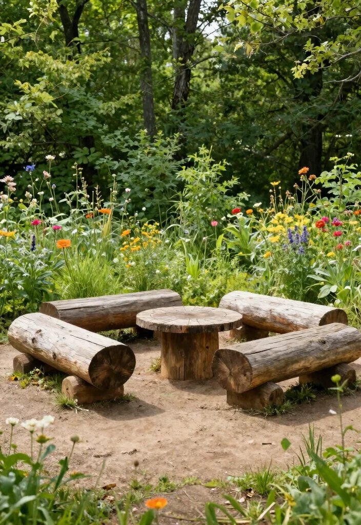 15 Dirt Backyard Ideas That Look Surprisingly Stylish - 5. Natural Seating Areas 1