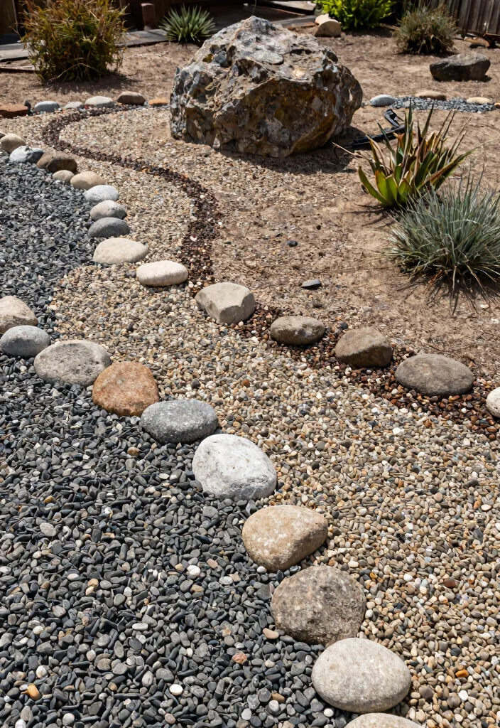 15 Dirt Backyard Ideas That Look Surprisingly Stylish - 7. Gravel and Stone Textures 1
