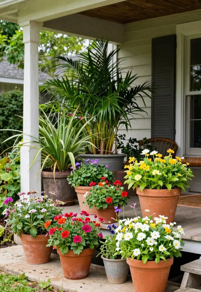 15 Front Porch Renovation Ideas That Transform Your Entry 4 15 Front Porch Renovation Ideas That Transform Your Entry - 4. Create a Green Oasis with Potted Plants 1