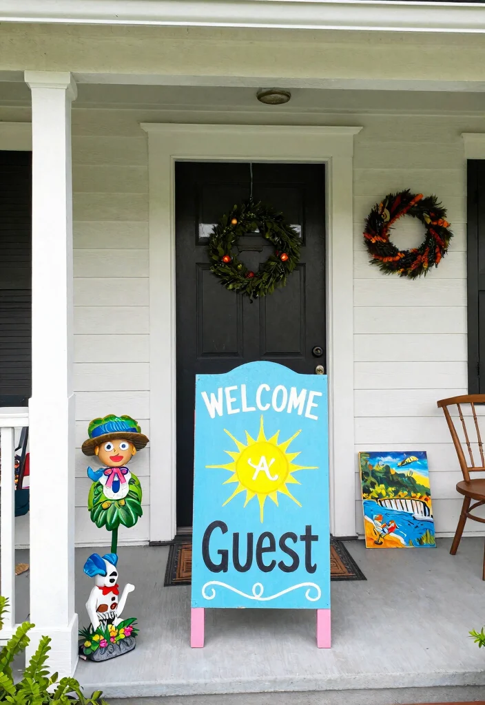 15 Front Porch Renovation Ideas That Transform Your Entry 6 15 Front Porch Renovation Ideas That Transform Your Entry - 6. Personalize with Art 1