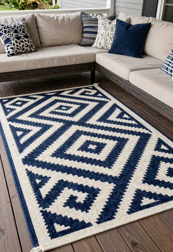 15 Front Porch Renovation Ideas That Transform Your Entry 7 15 Front Porch Renovation Ideas That Transform Your Entry - 7. Use Outdoor Rugs to Define Spaces 1