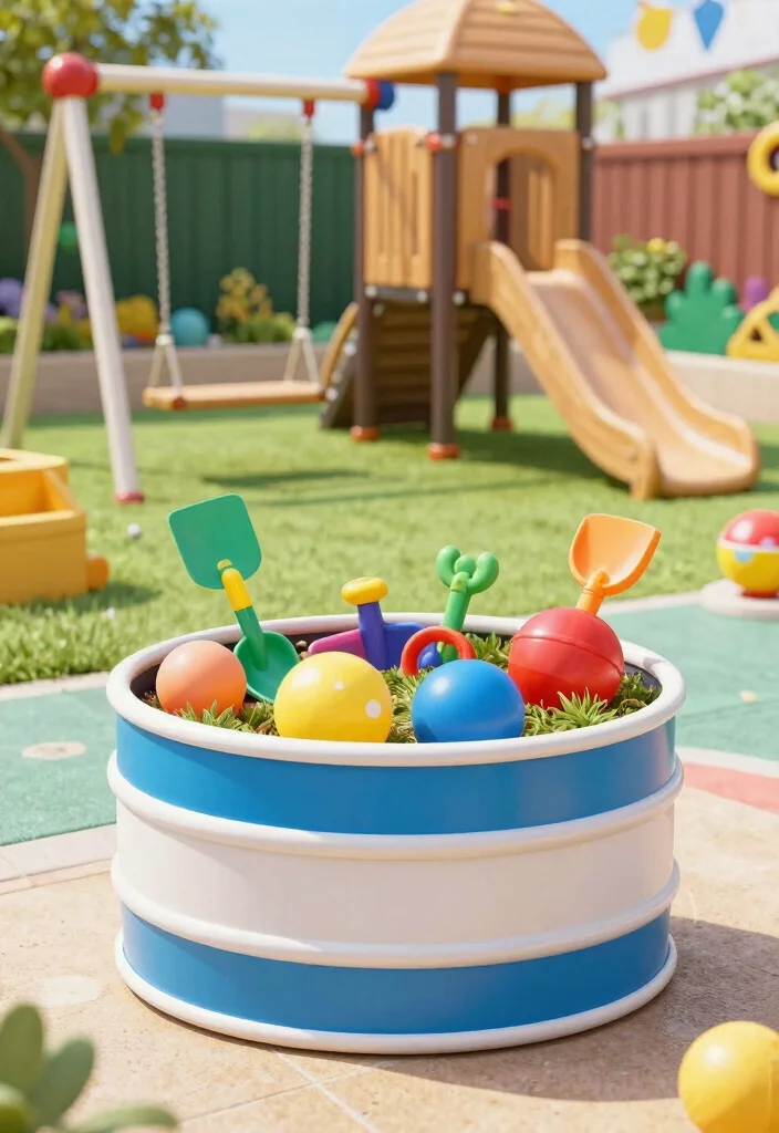 15 Half Barrel Planter Ideas With Rustic Charm 8 15 Half Barrel Planter Ideas With Rustic Charm - 8. Creative Toy Organizer 1