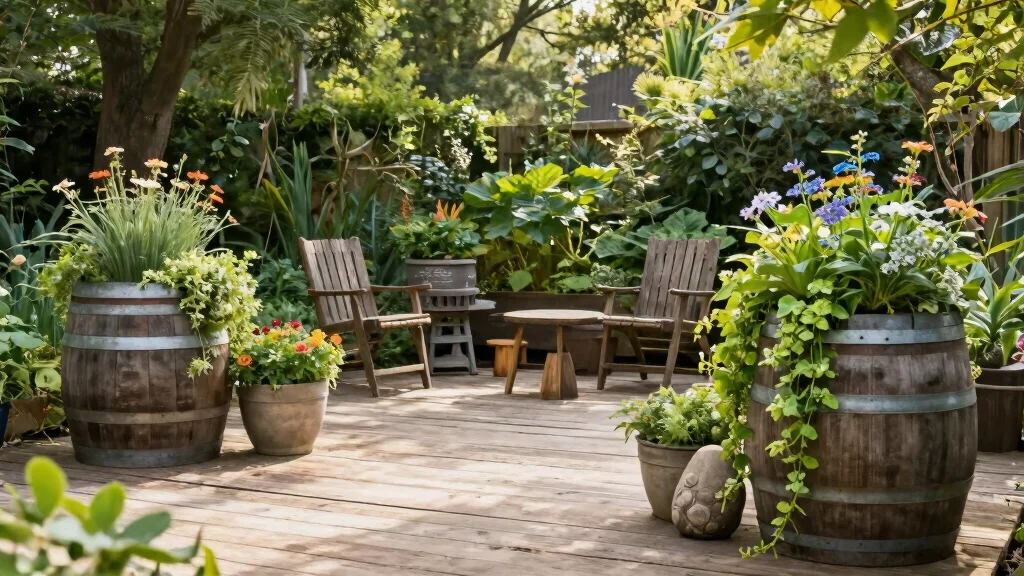 15 Half Barrel Planter Ideas With Rustic Charm