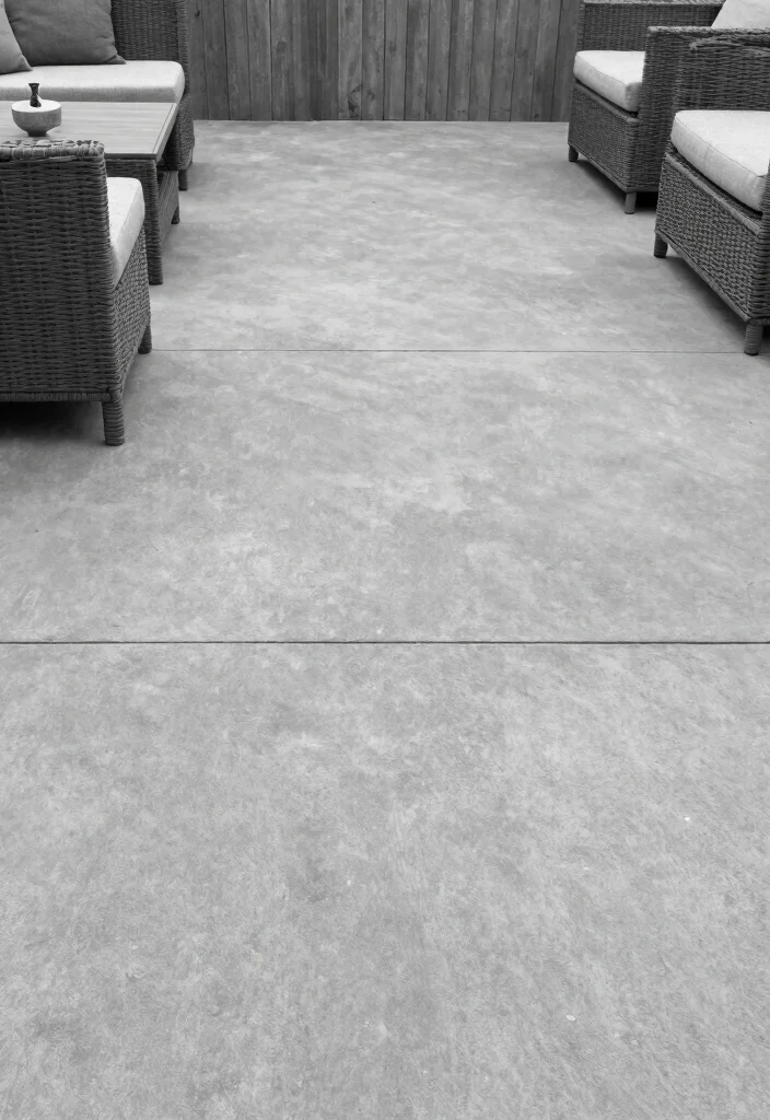 15 Painting Concrete Patio Ideas That Refresh Your Space - 10. Monochrome Magic 1