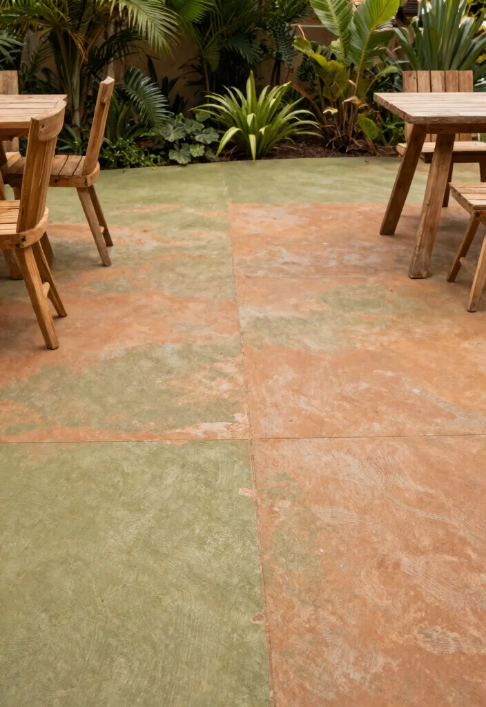 15 Painting Concrete Patio Ideas That Refresh Your Space - 12. Earthy Tones 1