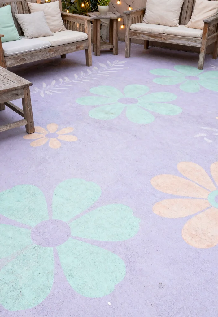 15 Painting Concrete Patio Ideas That Refresh Your Space - 5. Vintage Charm 1