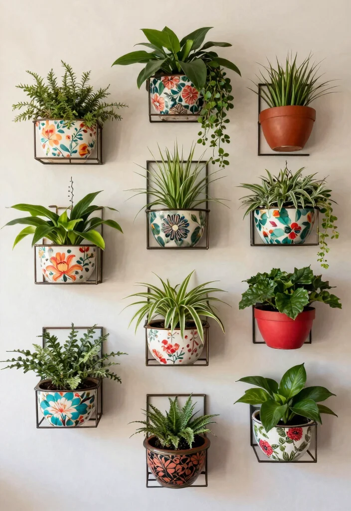 15 Planter on Wall Ideas With Modern Vertical Style - 10. Wall Art Planter Combo 1