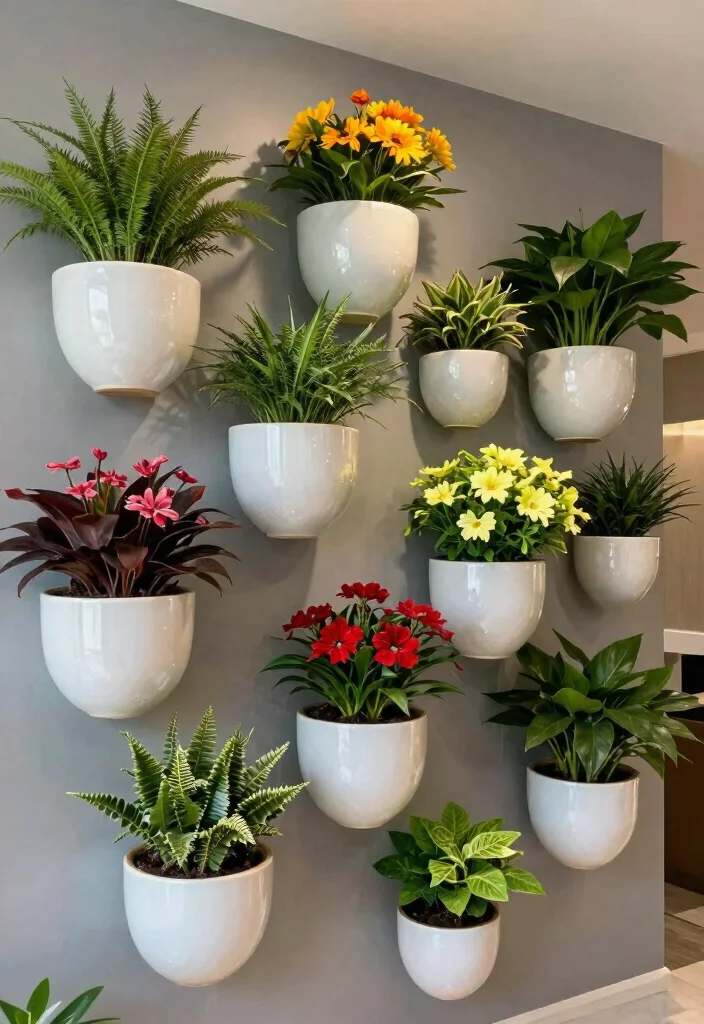 15 Planter on Wall Ideas With Modern Vertical Style - 14. Ceramic Wall Planters 1