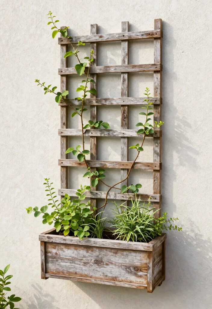 15 Planter on Wall Ideas With Modern Vertical Style - 15. Trellis Planters 1