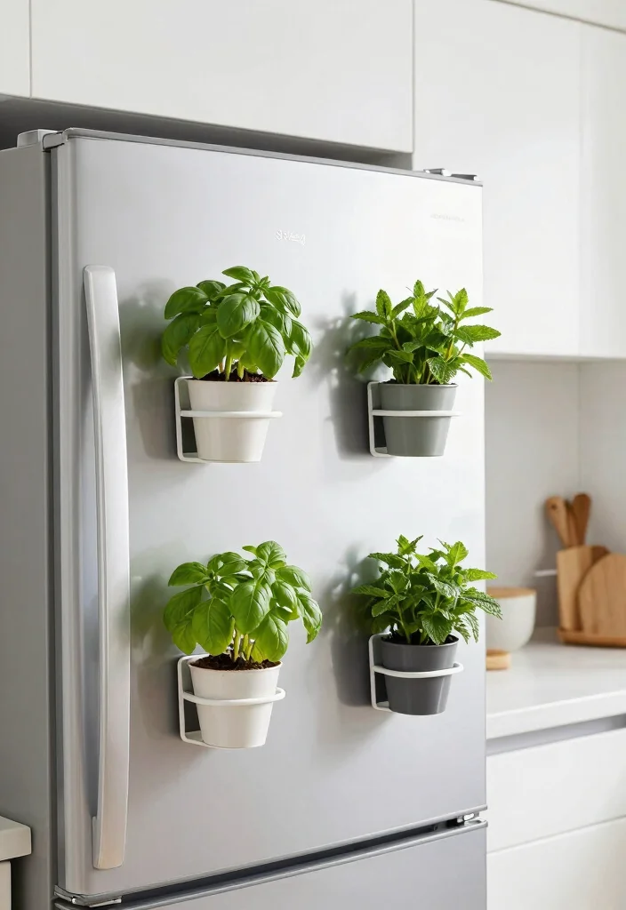 15 Planter on Wall Ideas With Modern Vertical Style - 4. Magnetic Plant Holders 1