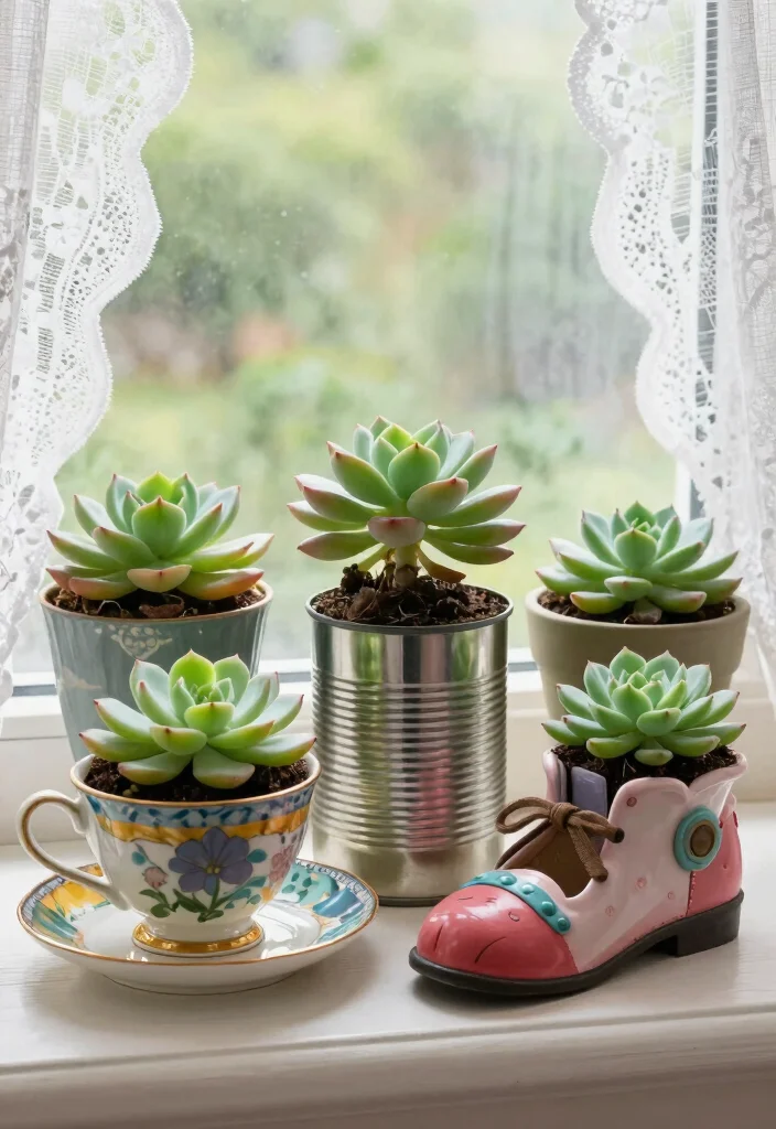 15 Planter on Wall Ideas With Modern Vertical Style - 7. Repurposed Items as Planters 1