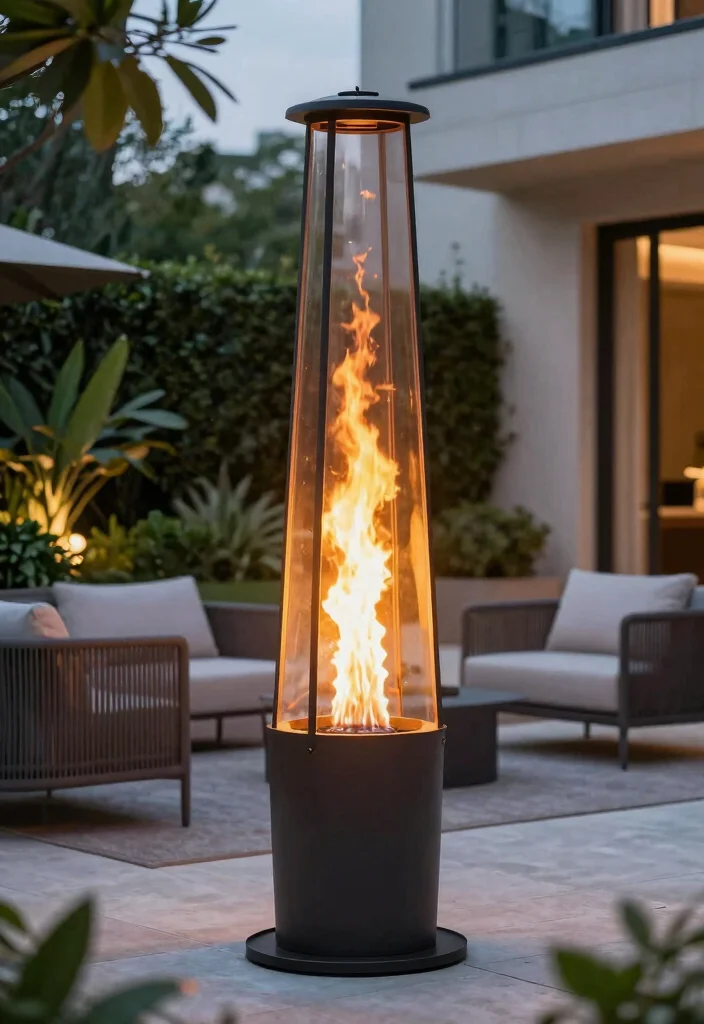 15 Portable Fire Pit Ideas That Move With You 15 15 Portable Fire Pit Ideas That Move With You - 15. Stylish Fire Column 1