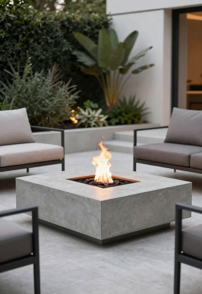 15 Portable Fire Pit Ideas That Move With You 7 15 Portable Fire Pit Ideas That Move With You - 7. Minimalist Concrete Fire Pit 1