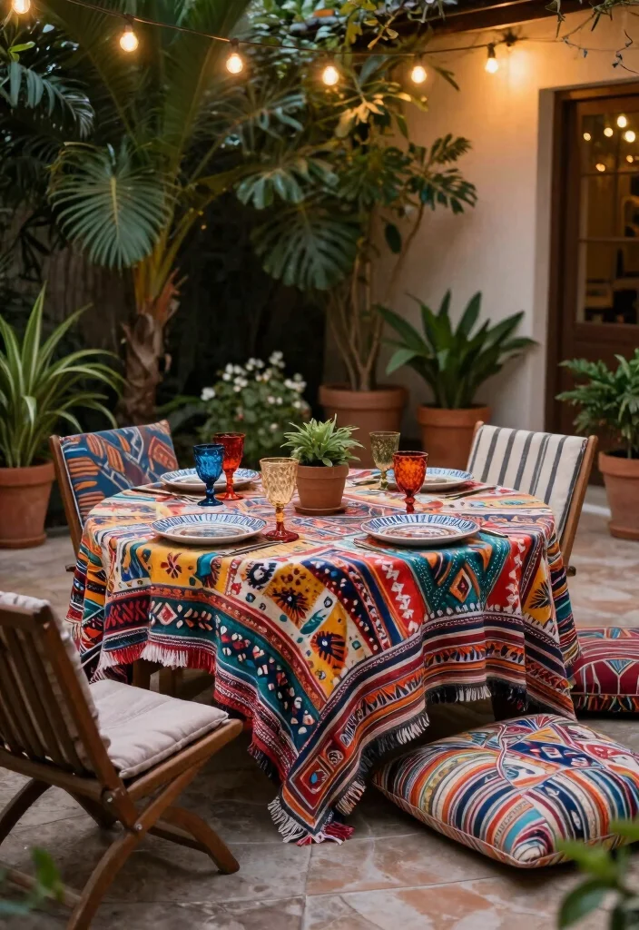 15 Round Patio Table Ideas That Feel Intimate & Stylish 1 15 Round Patio Table Ideas That Feel Intimate & Stylish - 1. Bohemian Bliss 1