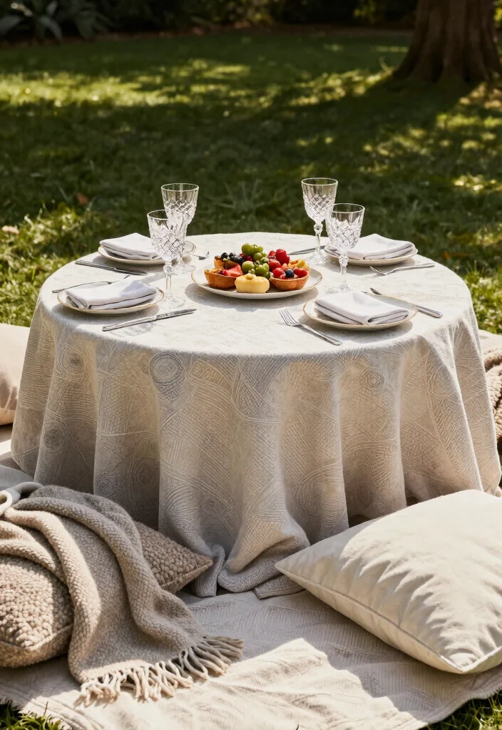 15 Round Patio Table Ideas That Feel Intimate & Stylish 12 15 Round Patio Table Ideas That Feel Intimate & Stylish - 12. Posh Picnic 1