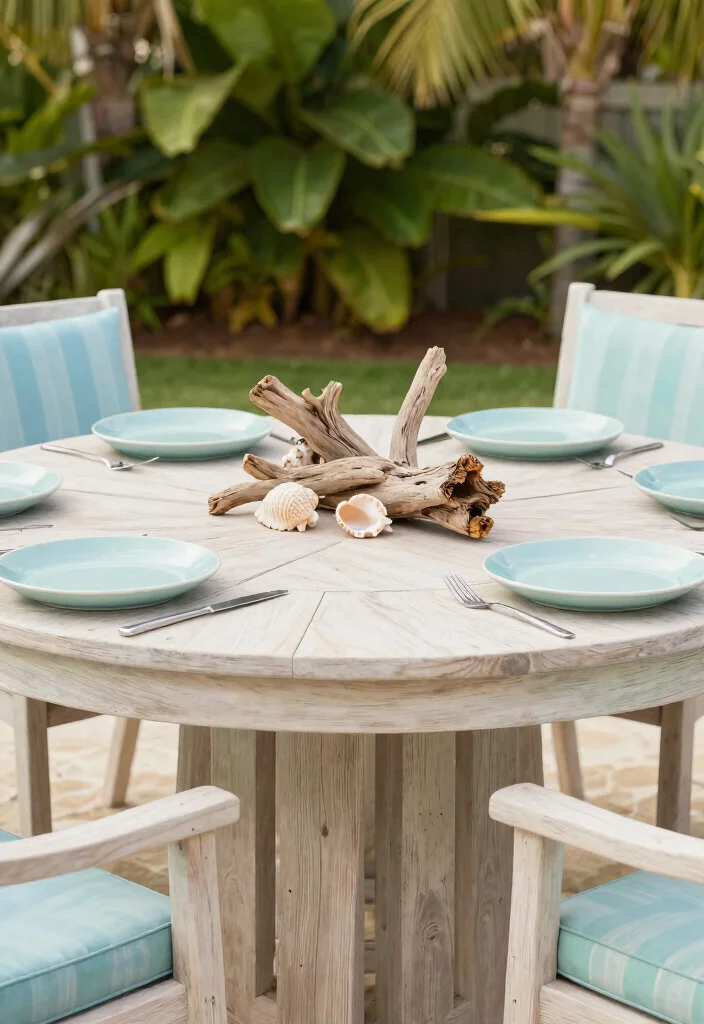 15 Round Patio Table Ideas That Feel Intimate & Stylish 4 15 Round Patio Table Ideas That Feel Intimate & Stylish - 4. Coastal Calm 1