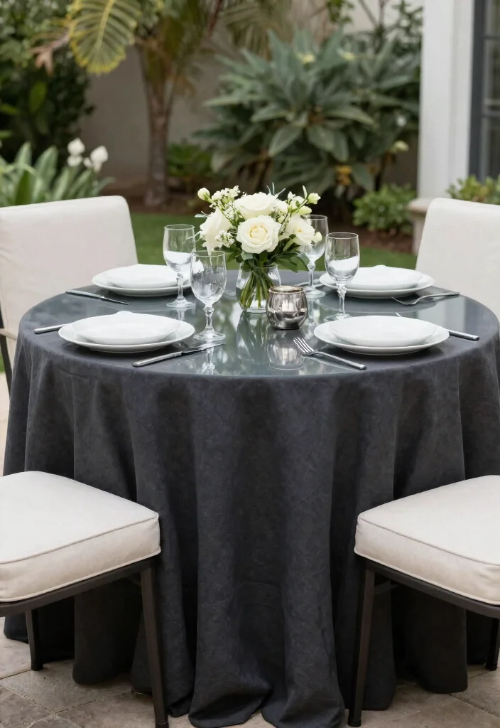 15 Round Patio Table Ideas That Feel Intimate & Stylish 5 15 Round Patio Table Ideas That Feel Intimate & Stylish - 5. Elegant Evening 1