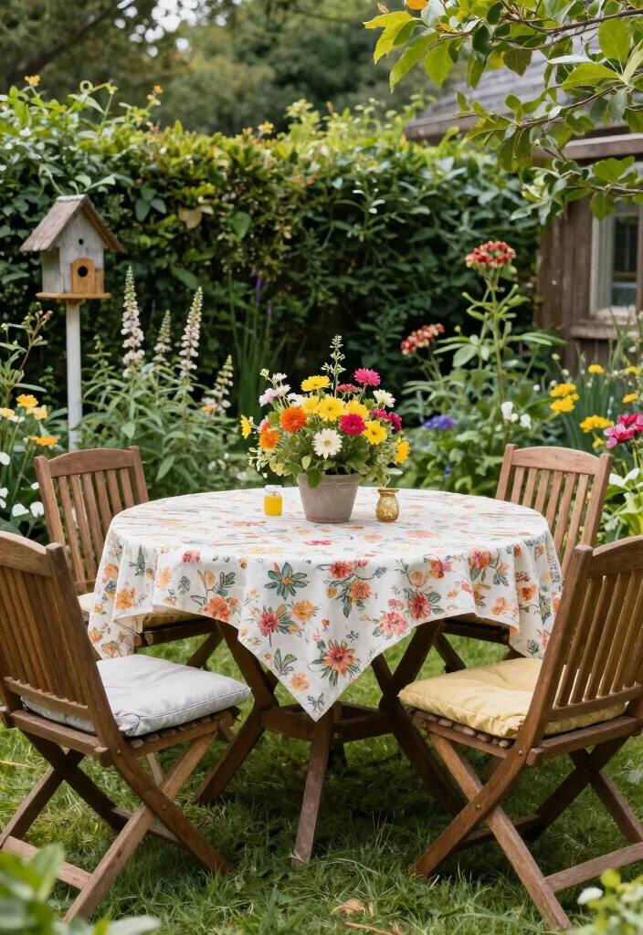 15 Round Patio Table Ideas That Feel Intimate & Stylish 6 15 Round Patio Table Ideas That Feel Intimate & Stylish - 6. Garden Party Vibes 1