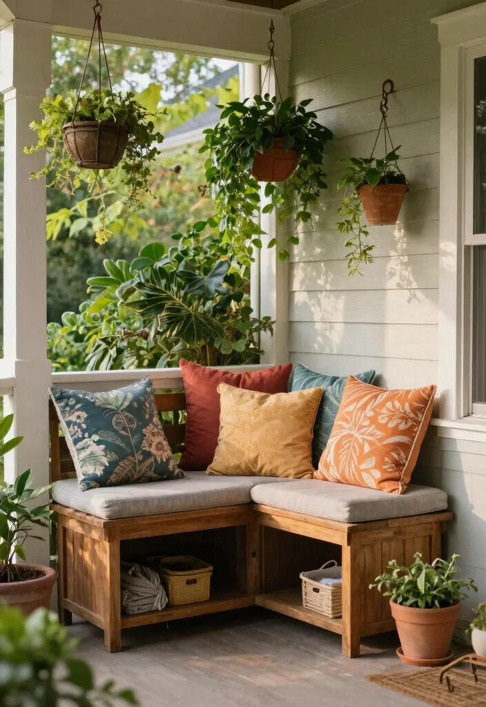 15 Small Side Porch Ideas That Make the Most of Narrow Spaces 1 15 Small Side Porch Ideas That Make the Most of Narrow Spaces - 1. Cozy Corner Bench 1