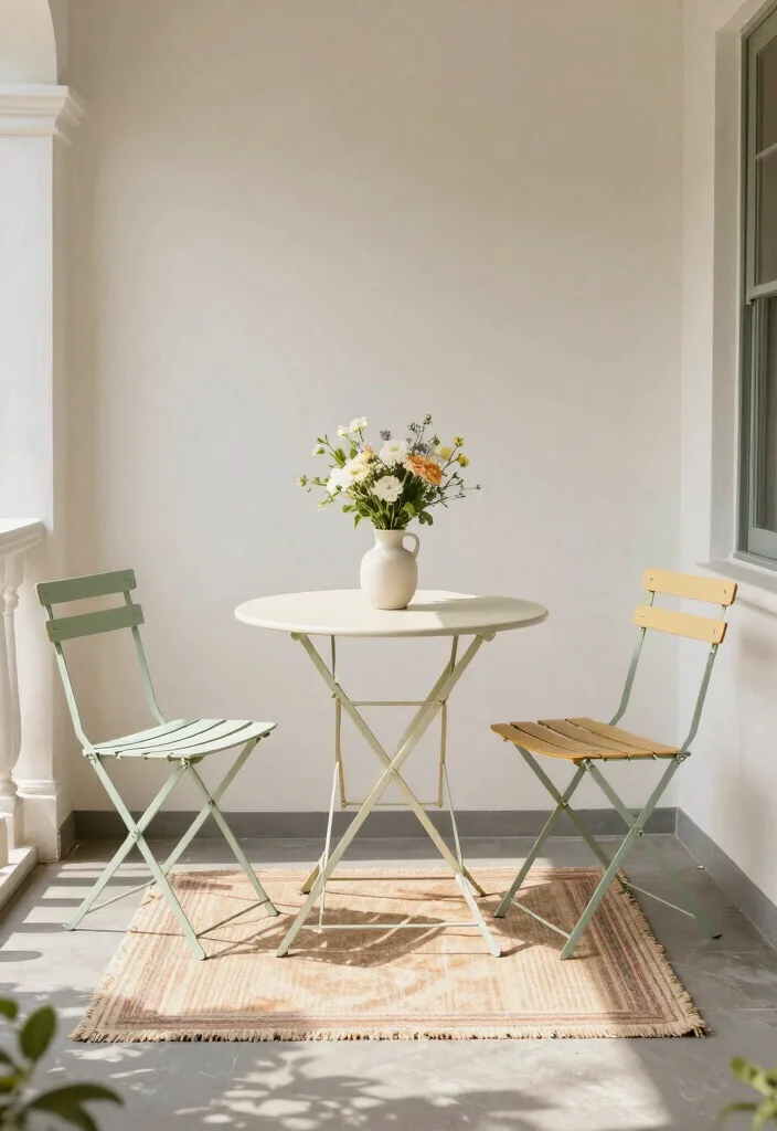 15 Small Side Porch Ideas That Make the Most of Narrow Spaces 3 15 Small Side Porch Ideas That Make the Most of Narrow Spaces - 3. Foldable Bistro Set 1