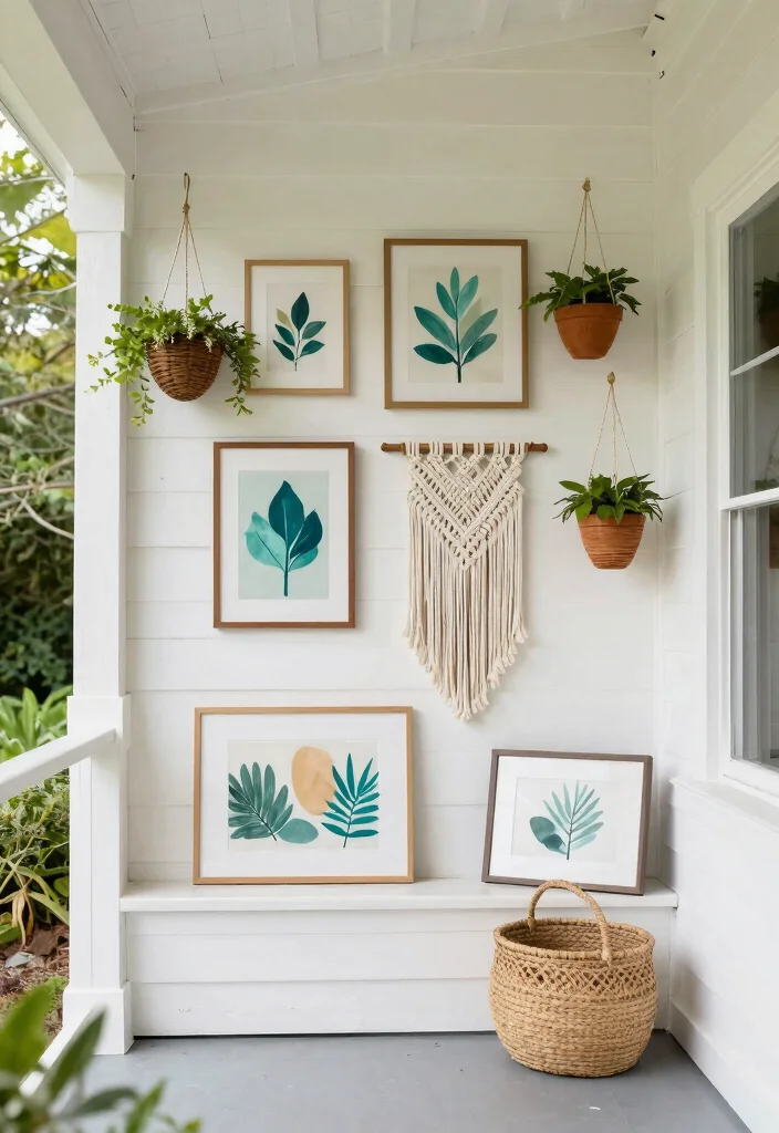 15 Small Side Porch Ideas That Make the Most of Narrow Spaces 4 15 Small Side Porch Ideas That Make the Most of Narrow Spaces - 4. Wall Art and Decor 1