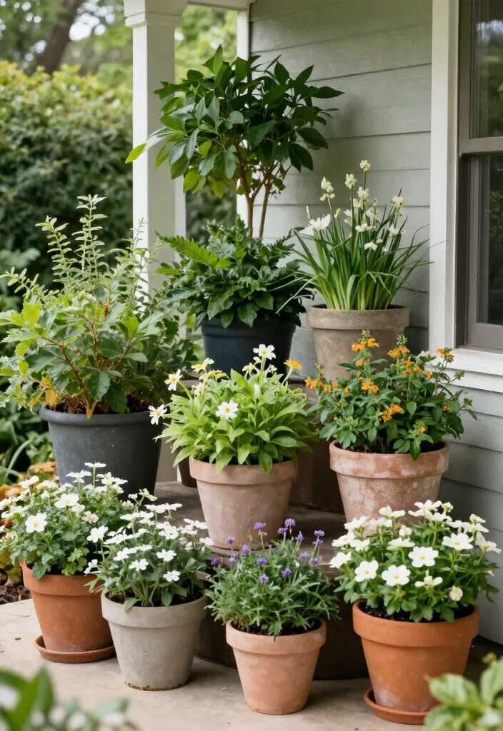 15 Small Side Porch Ideas That Make the Most of Narrow Spaces 7 15 Small Side Porch Ideas That Make the Most of Narrow Spaces - 7. Potted Plants 1