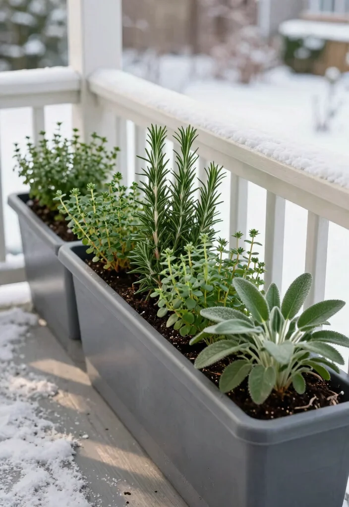 15 Winter Porch Pots Ideas With Seasonal Charm 11 15 Winter Porch Pots Ideas With Seasonal Charm - 11. Simple Herb Planters 1