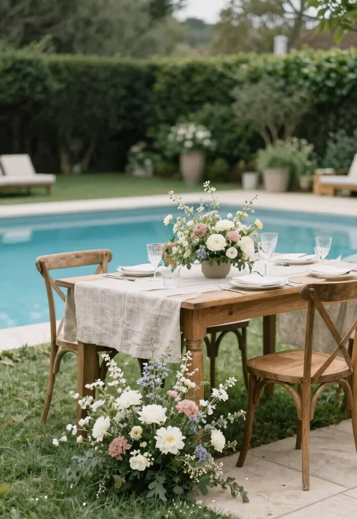 16 Backyard Wedding Pool Ideas With Dreamy Ambience 12 16 Backyard Wedding Pool Ideas With Dreamy Ambience - 12. Clean and Natural Aesthetics 1