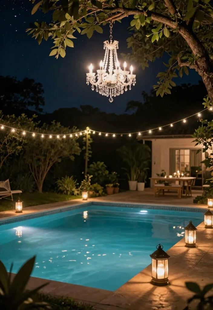 16 Backyard Wedding Pool Ideas With Dreamy Ambience 2 16 Backyard Wedding Pool Ideas With Dreamy Ambience - 2. Romantic Lighting 1