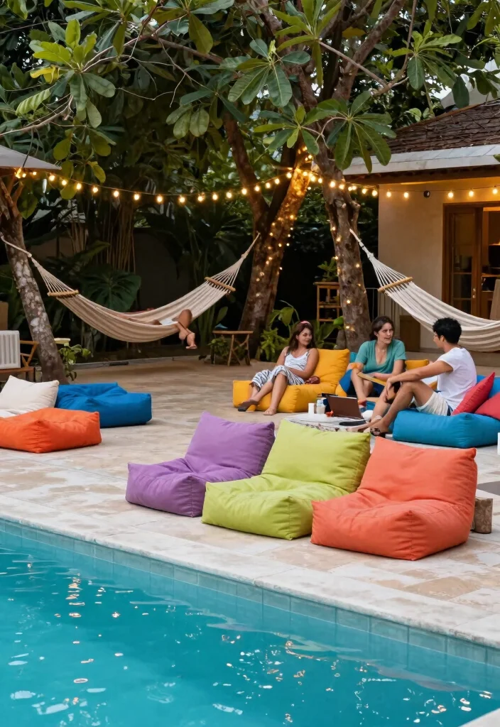 16 Backyard Wedding Pool Ideas With Dreamy Ambience 9 16 Backyard Wedding Pool Ideas With Dreamy Ambience - 9. Unique Seating Arrangements 1