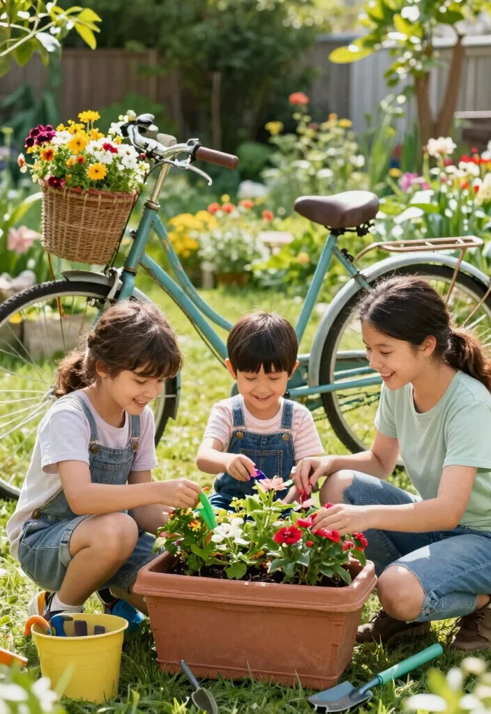 16 Bicycle Planter Ideas With Whimsical Flair 16 16 Bicycle Planter Ideas With Whimsical Flair - 16. A Family Bicycle Planter Project 1