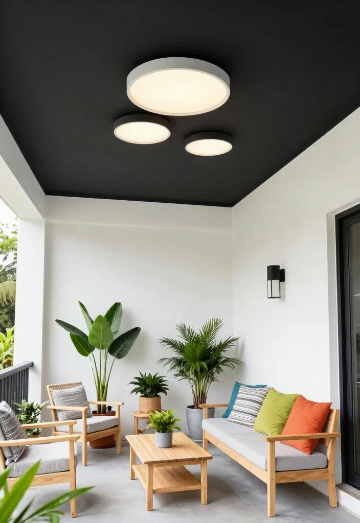 16 Black Porch Ceiling Ideas With Bold Modern Contrast - 1. Classic Solid Black 1