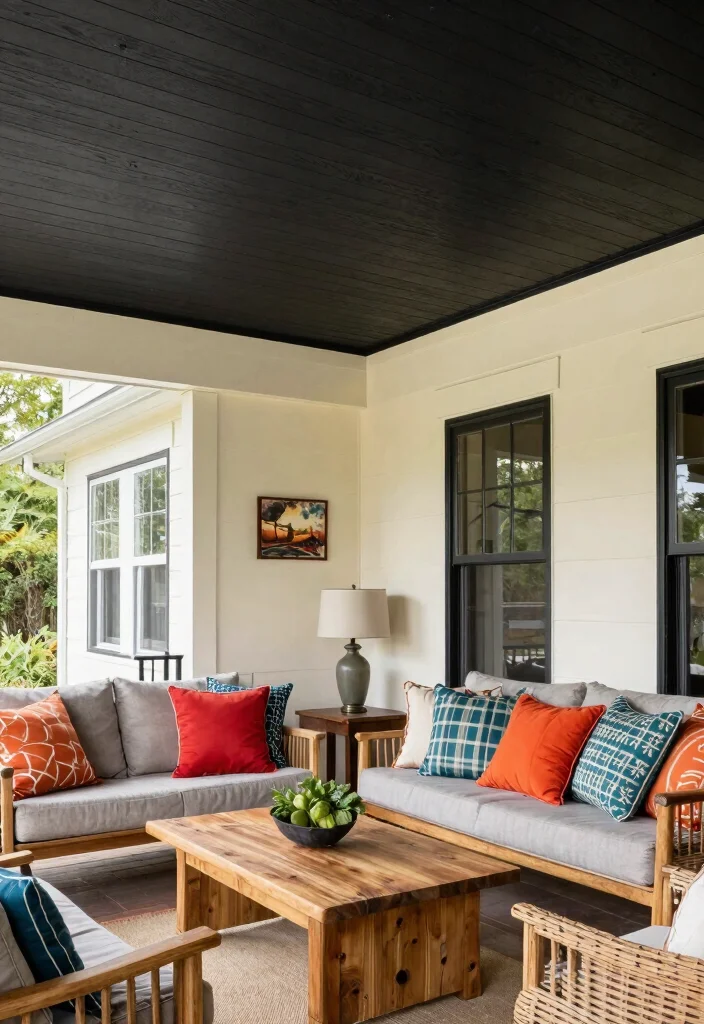 16 Black Porch Ceiling Ideas With Bold Modern Contrast - 5. Black Beadboard Ceiling 1