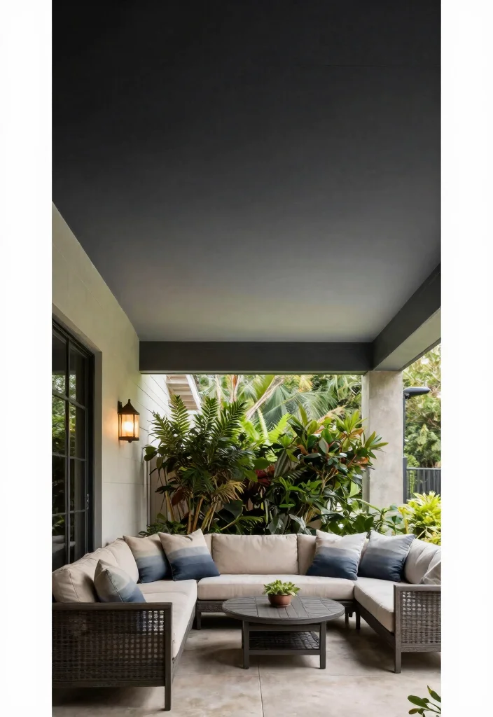 16 Black Porch Ceiling Ideas With Bold Modern Contrast - 6. Black and Gray Ombre 1