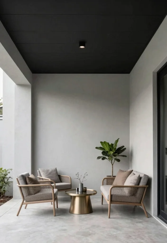 16 Black Porch Ceiling Ideas With Bold Modern Contrast - 7. Matte Black Charm 1