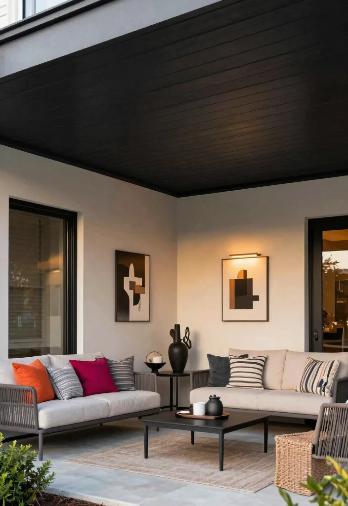 16 Black Porch Ceiling Ideas With Bold Modern Contrast - 8. Black Paneling 1