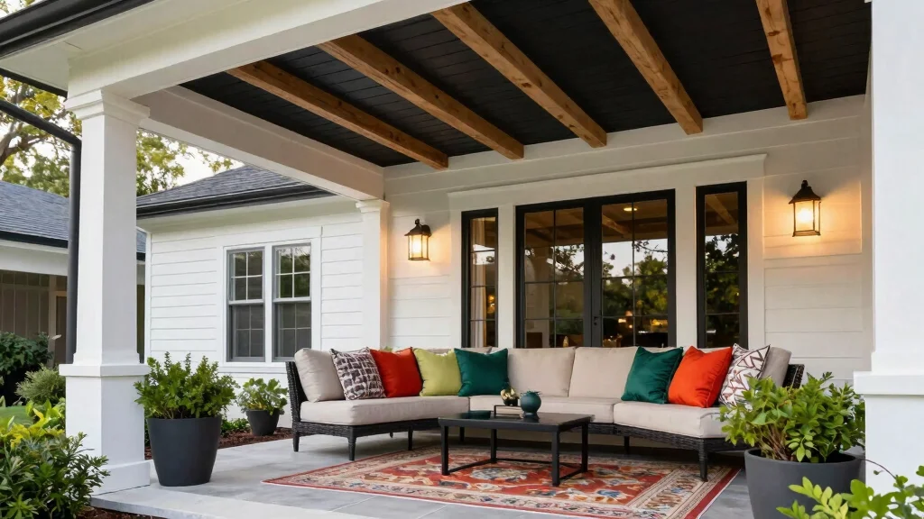 16 Black Porch Ceiling Ideas With Bold Modern Contrast