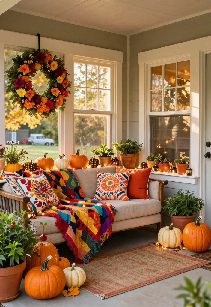 16 Closed in Porch Ideas That Feel Warm Year Round 2 16 Closed in Porch Ideas That Feel Warm Year Round - 2. Seasonal Decor Displays 1