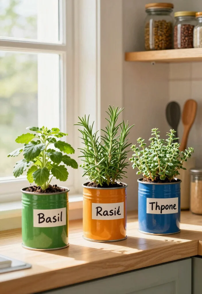 16 Coffee Can Planter Ideas With Creative DIY Touch 1 16 Coffee Can Planter Ideas With Creative DIY Touch - 1. Herb Garden Delight 1