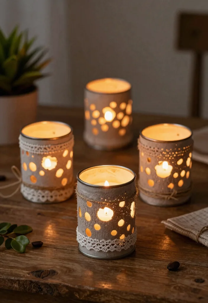 16 Coffee Can Planter Ideas With Creative DIY Touch 4 16 Coffee Can Planter Ideas With Creative DIY Touch - 4. Upcycled Candle Holders 1