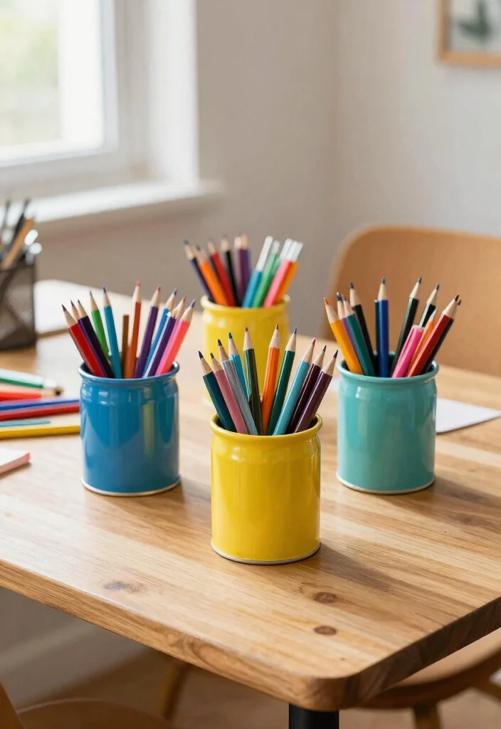 16 Coffee Can Planter Ideas With Creative DIY Touch 5 16 Coffee Can Planter Ideas With Creative DIY Touch - 5. Playful Pencil Holders 1