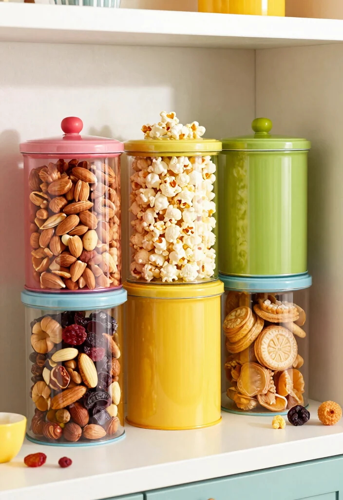 16 Coffee Can Planter Ideas With Creative DIY Touch 8 16 Coffee Can Planter Ideas With Creative DIY Touch - 8. Colorful Snack Containers 1